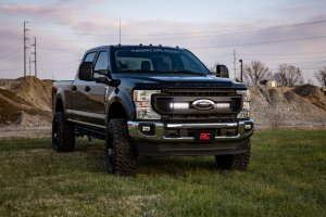 Ford F-250 Super Duty LED Light Kit - Grille Mount - Rough Country - Slimline - Black - '20-'22